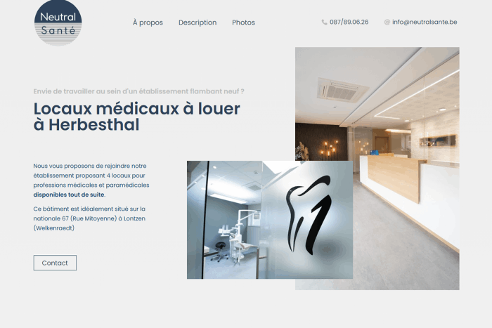 Site web vitrine pour Neutral Santé à Welkenraedt